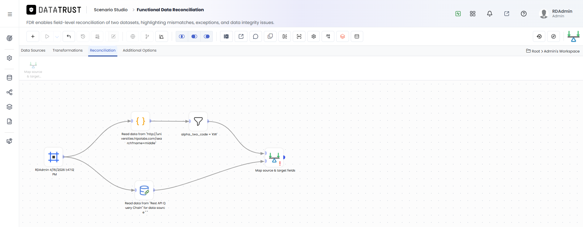 Drag and drop Map and Recon widget