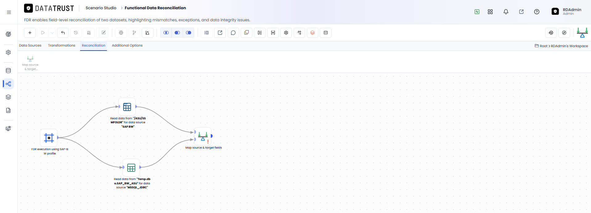 Drag and drop Map and Recon Widget