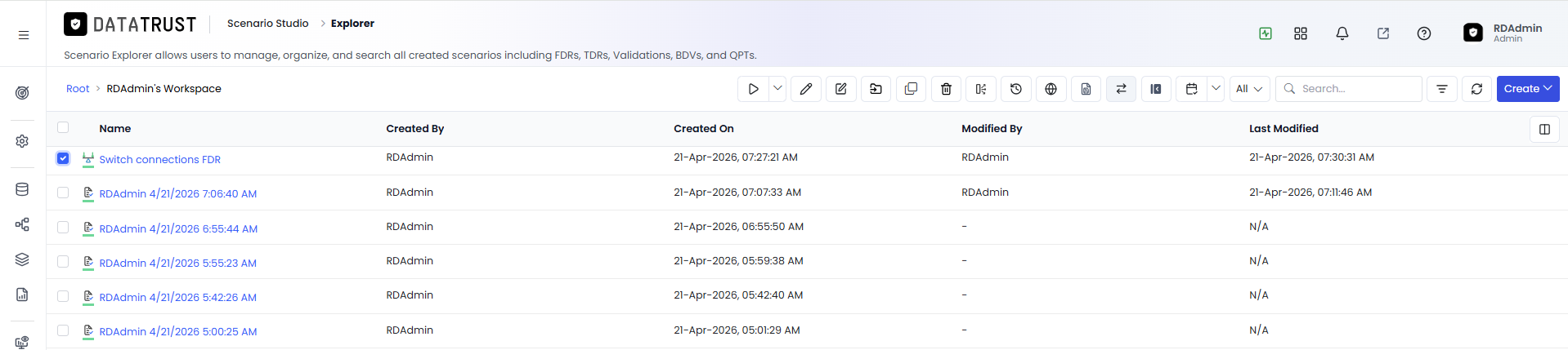 Select the FDR and click on Swich Connections Button