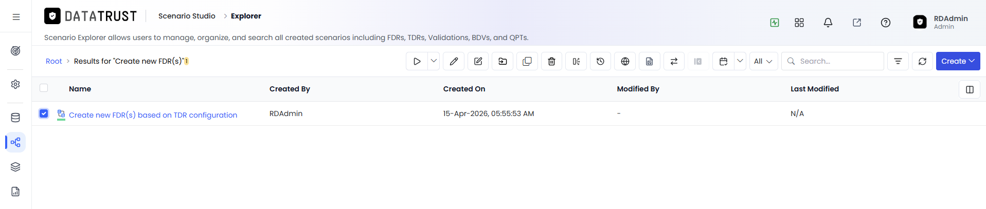 Select TDR and click on Edit button