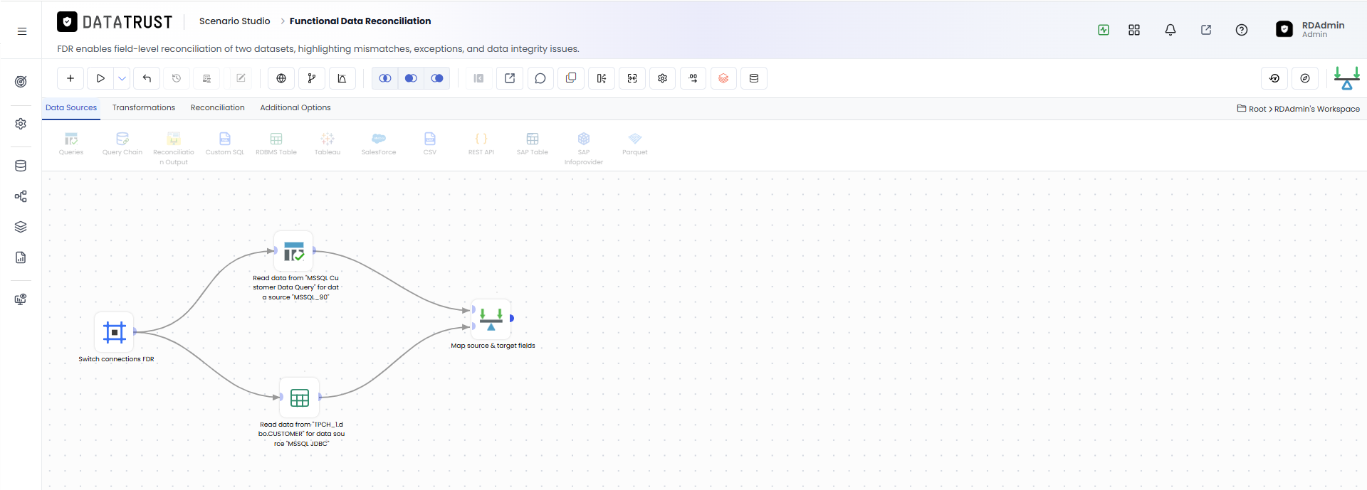 FDR Edit Page and Verify the Connection Names