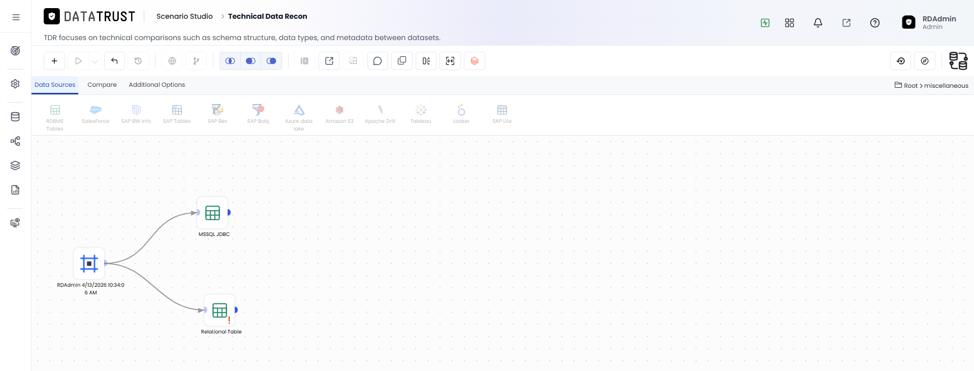 Drag and Drop Target RDBMS widget-