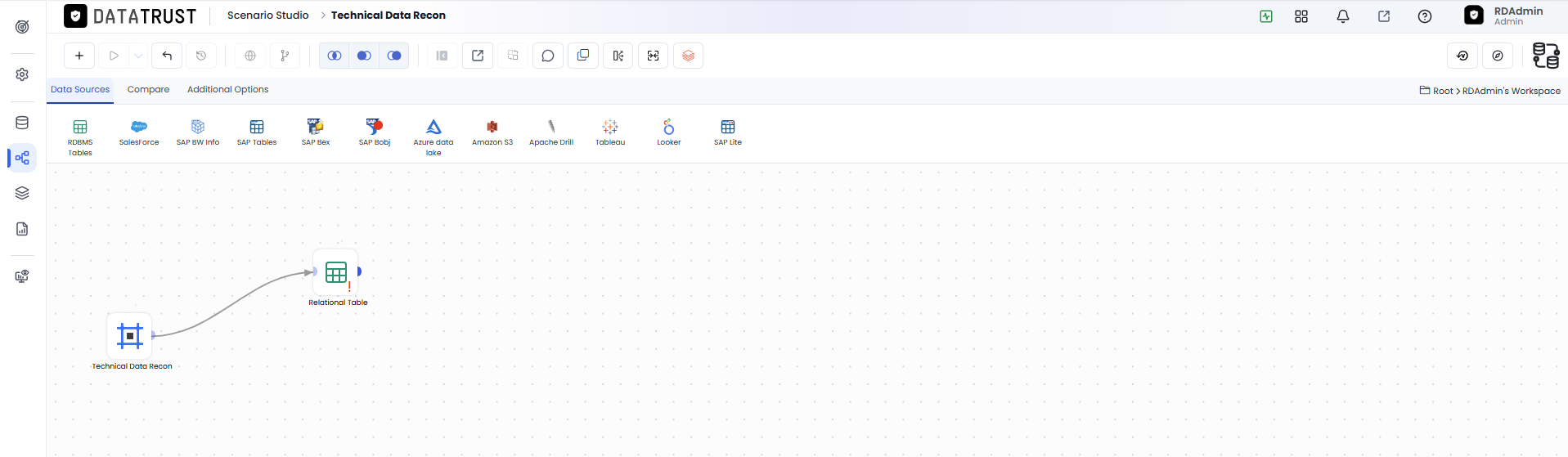 Drag and drop RDBMS widget