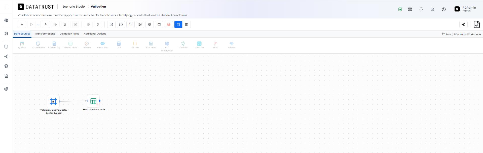 RDBMS widget