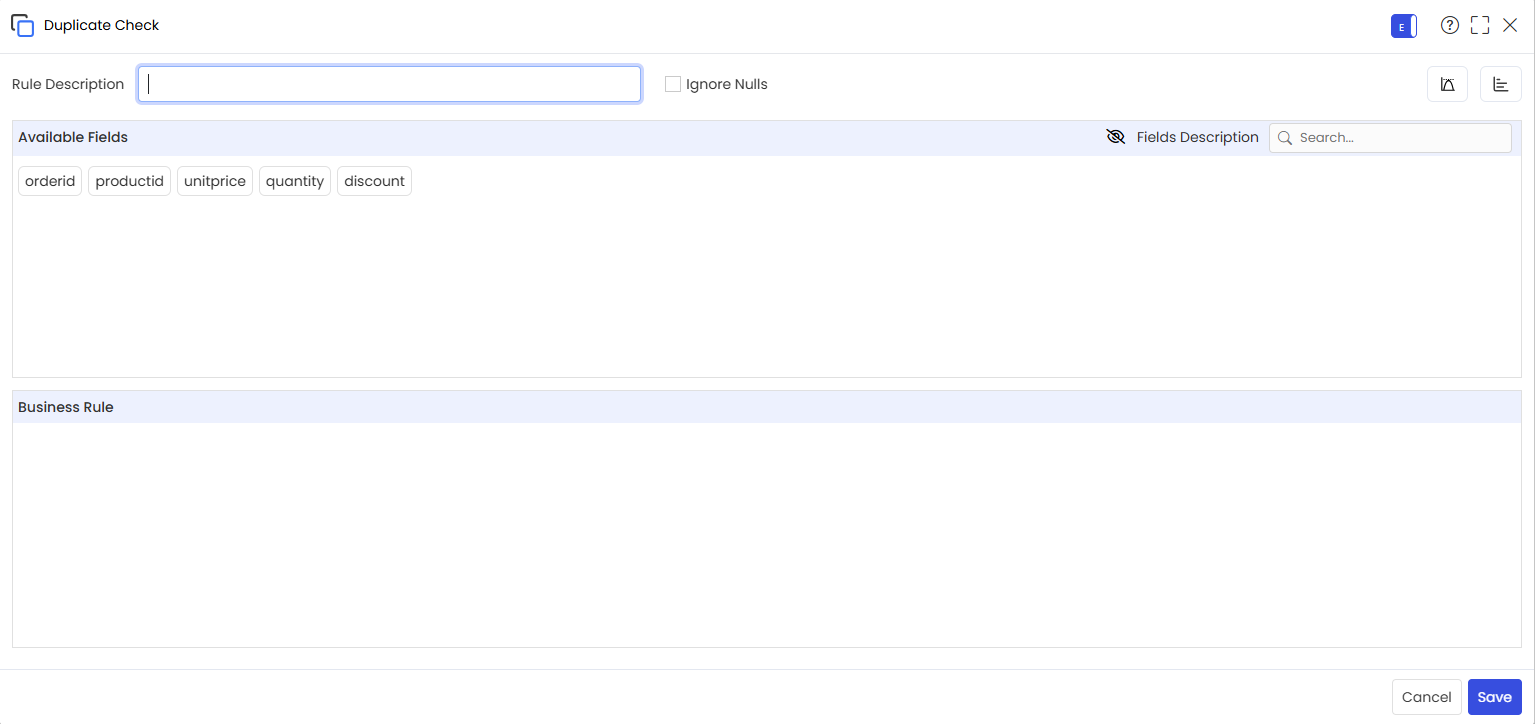All Fields in the Duplicate Check widget fields