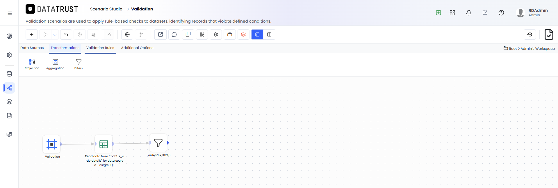 Click on Validation Rules Tab