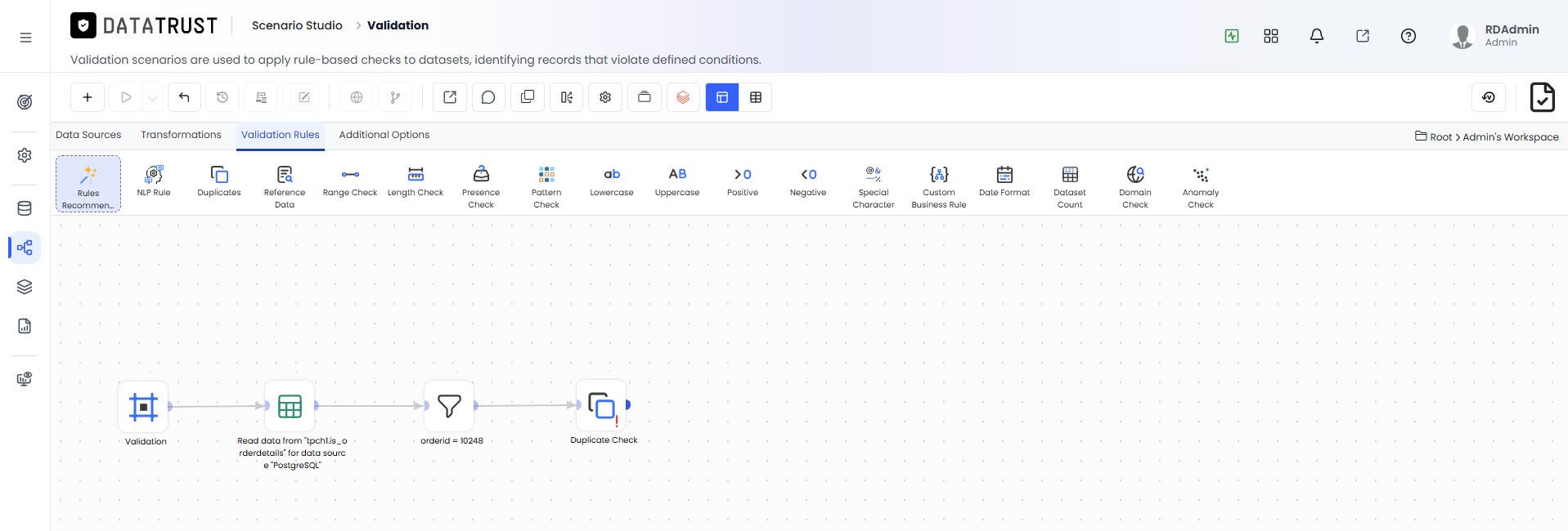 Drag and drop Duplicate Check rule