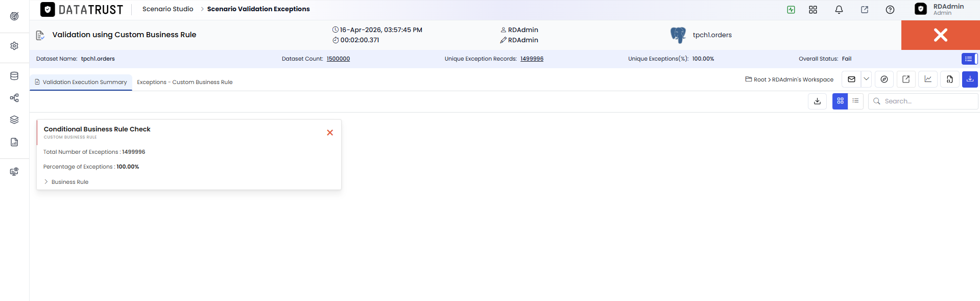 Validation Execution Summary