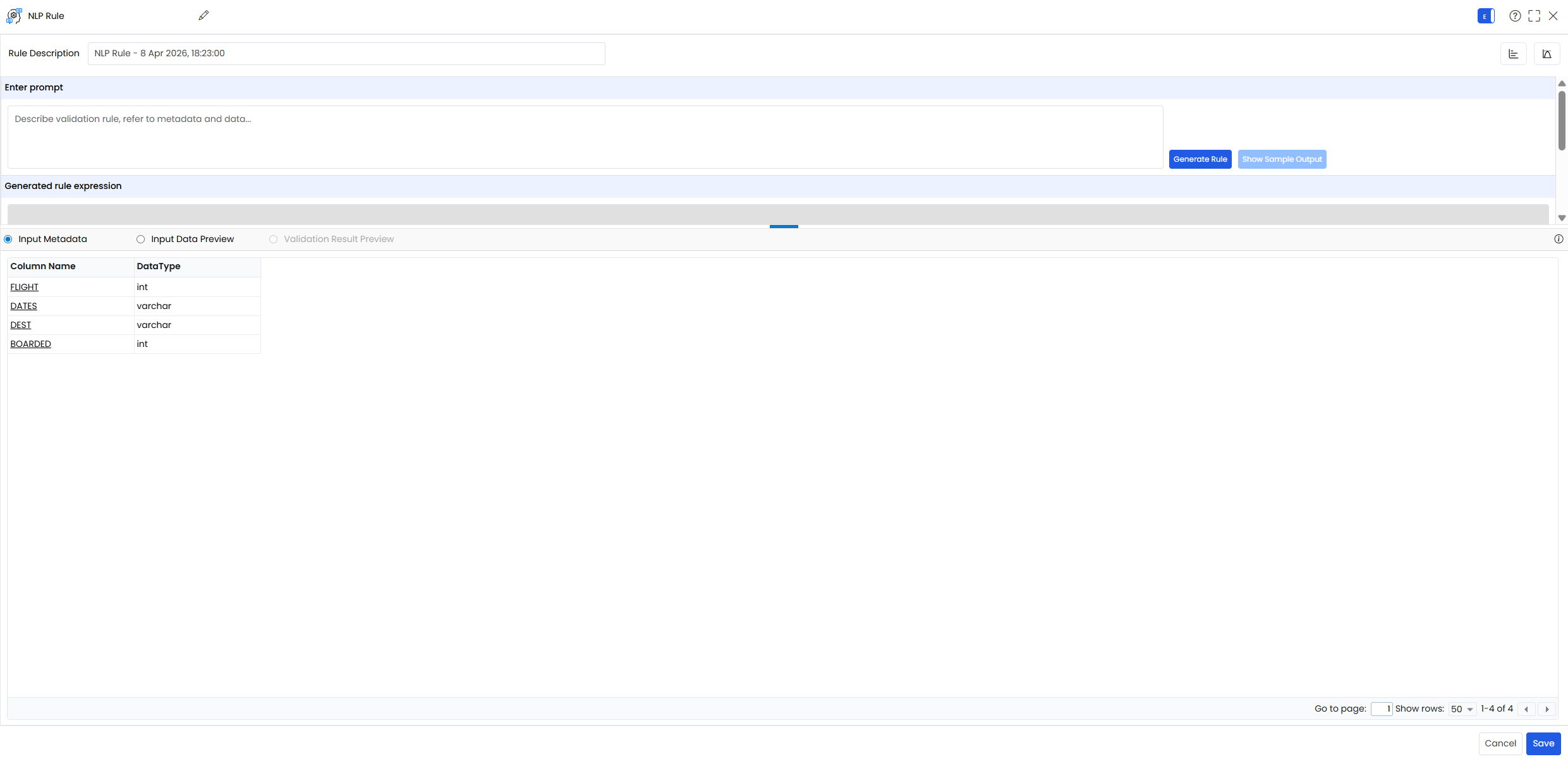 NLP rule popup