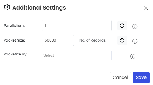 All fields in Additional Settings Button
