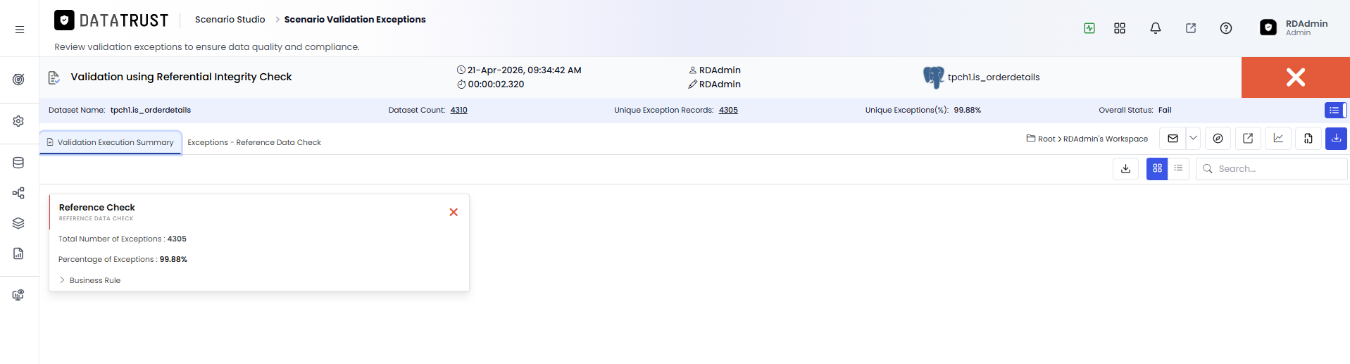 Validation Execution Summary
