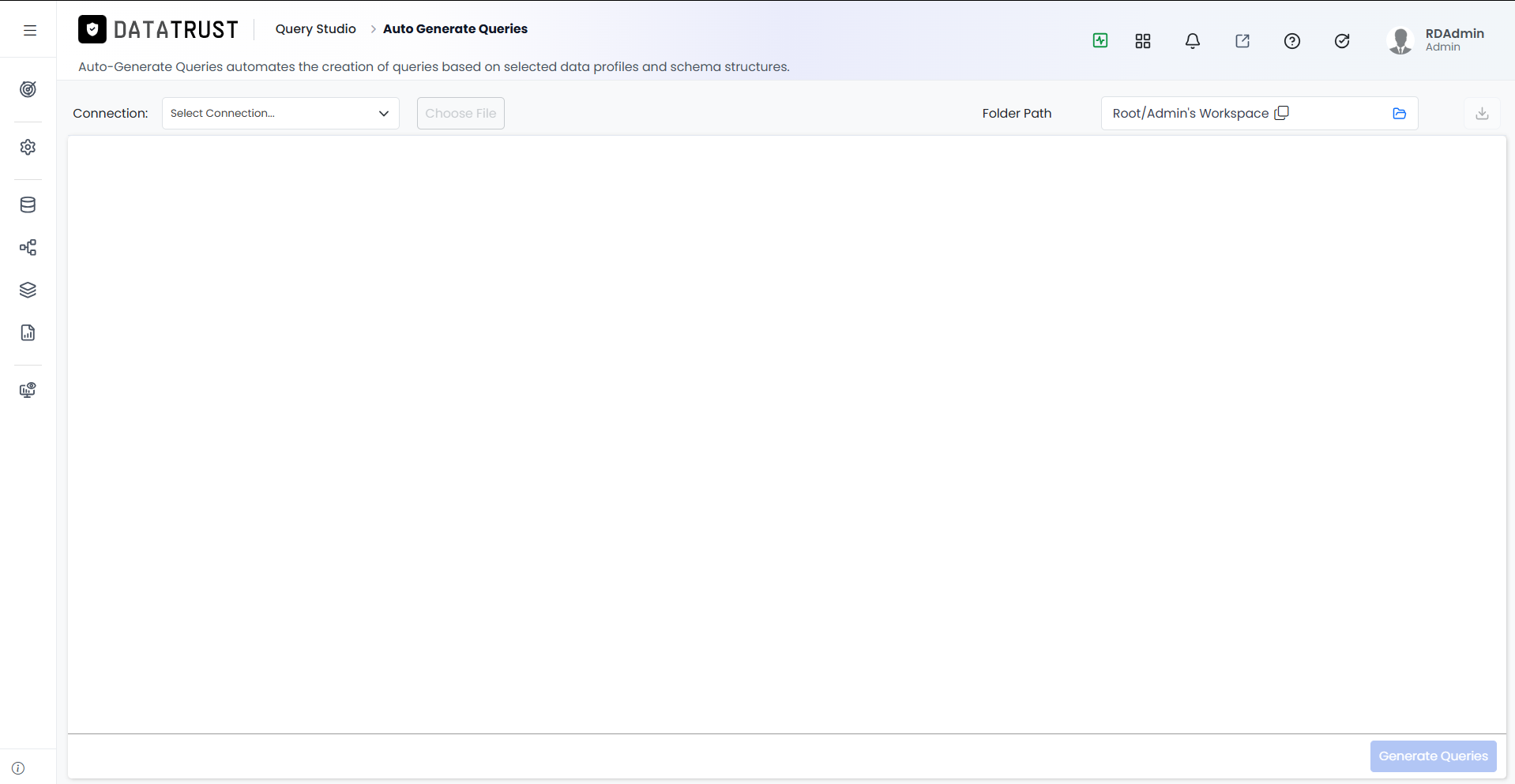 Auto Generated Queries page