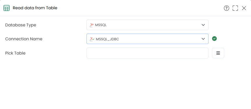 Read data from Table pop-up window