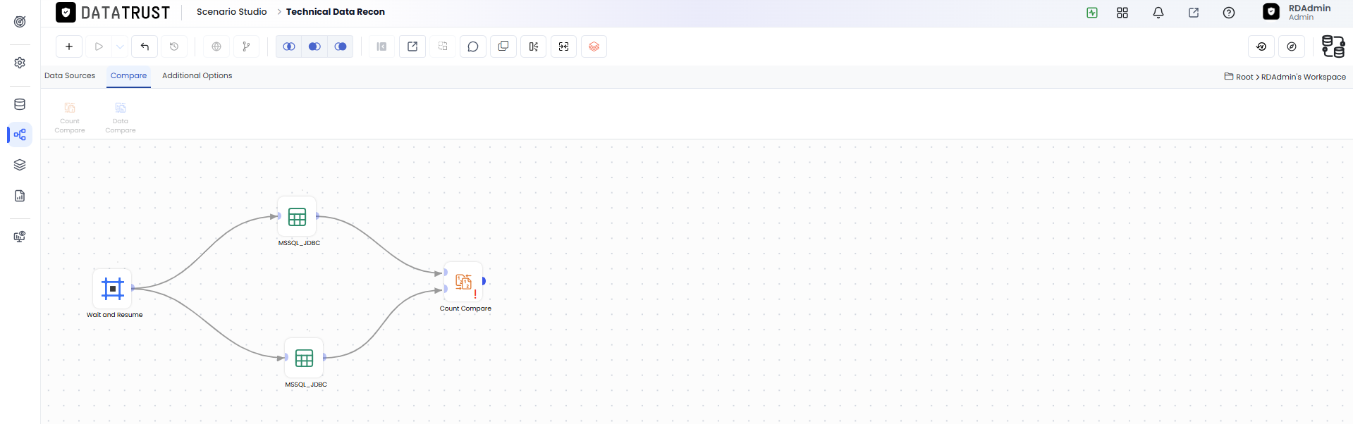 Drag and drop Count Compare Button