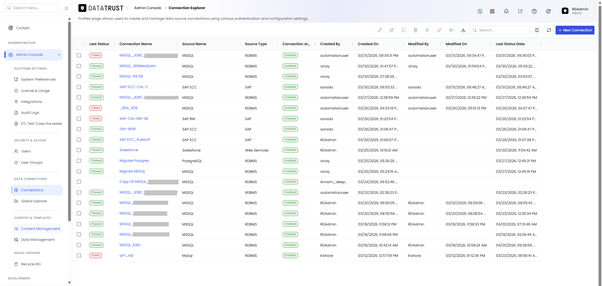 Content Management navigation