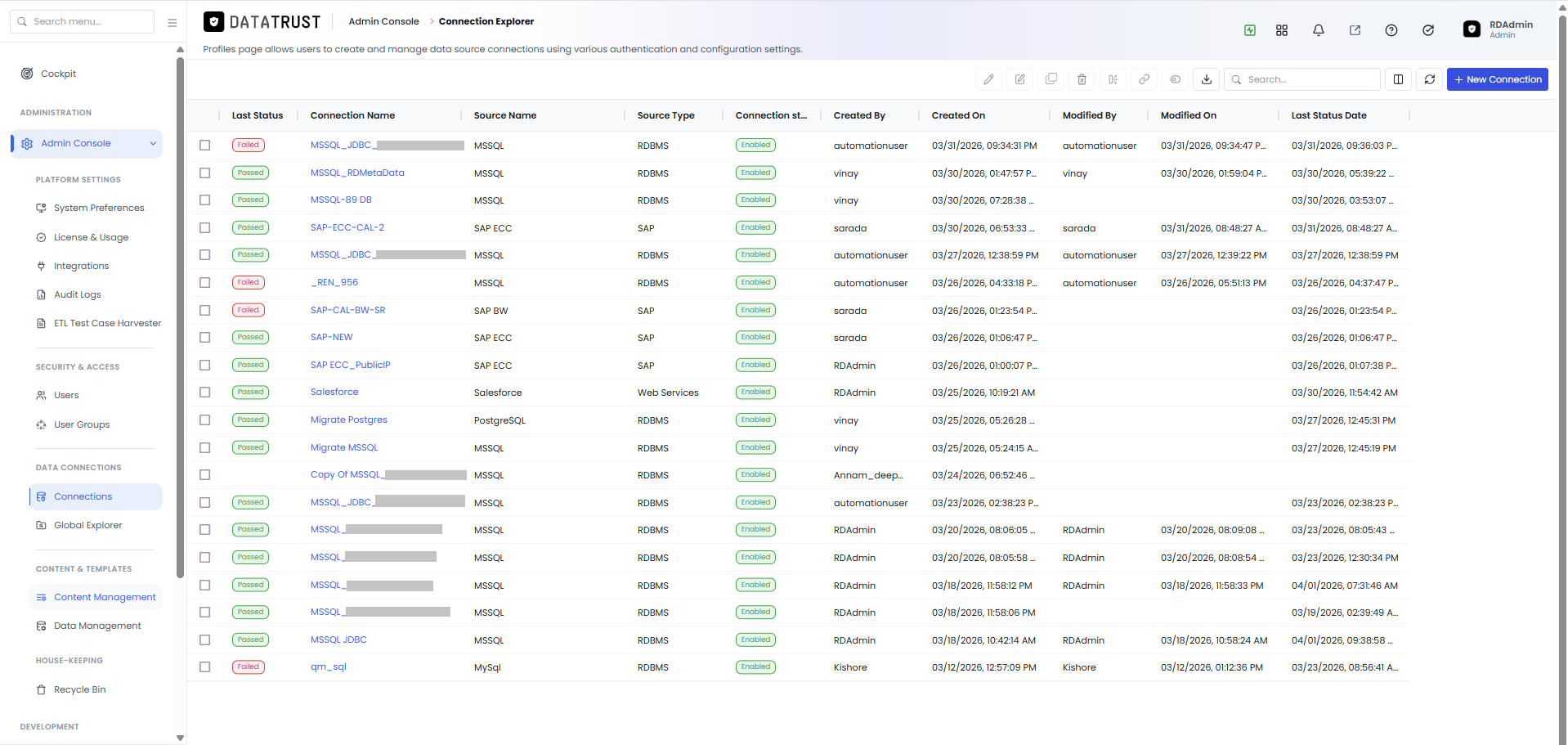 Content Management navigation