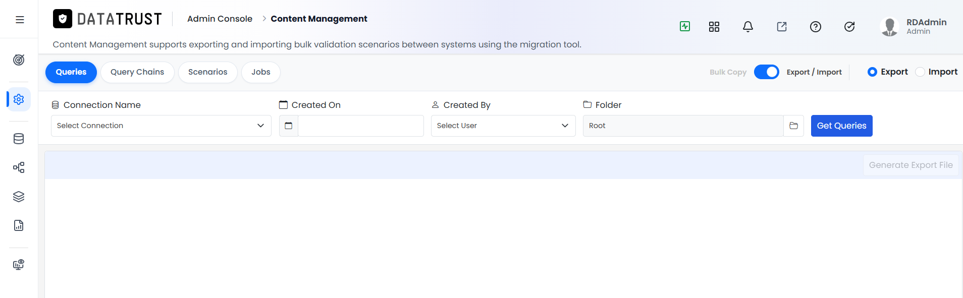 Queries tab selected by default