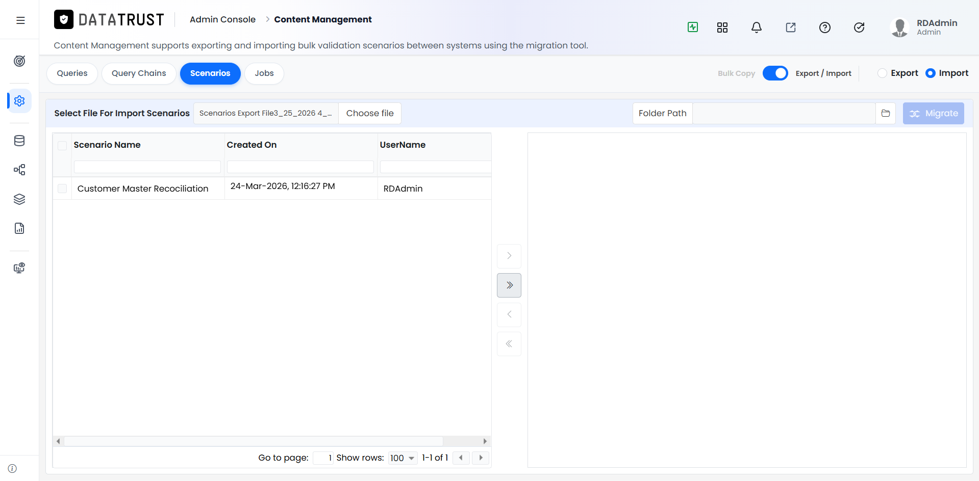Import All button for scenarios