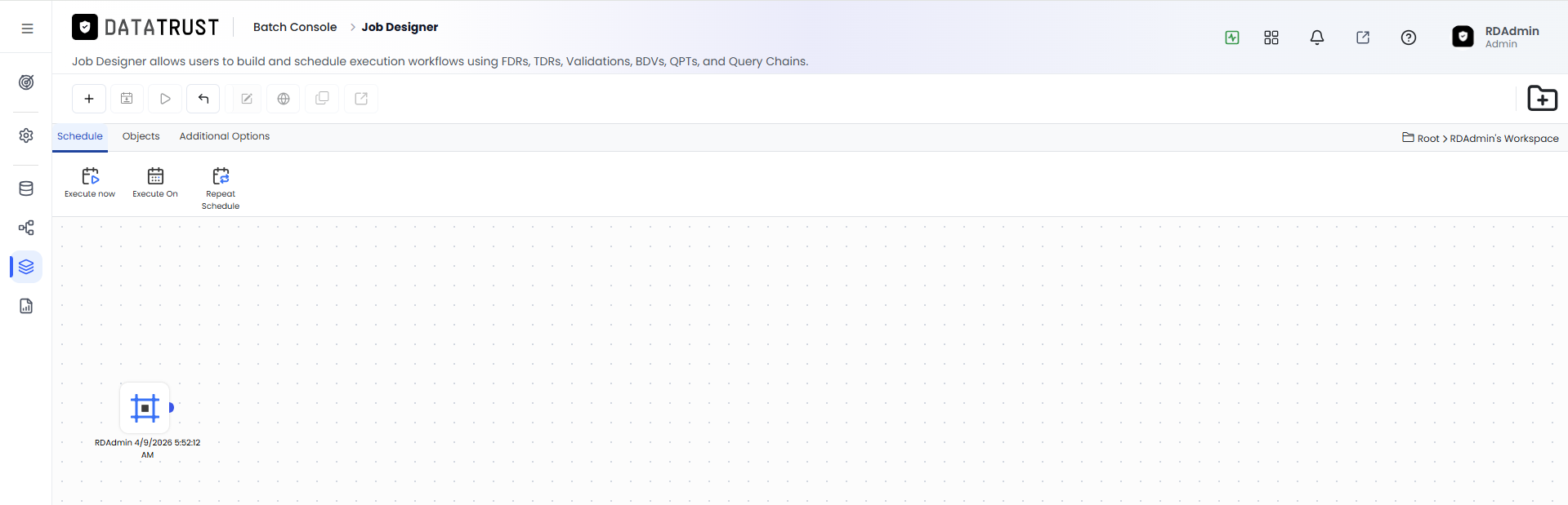 Schedule Option — Create New and Return to Explorer