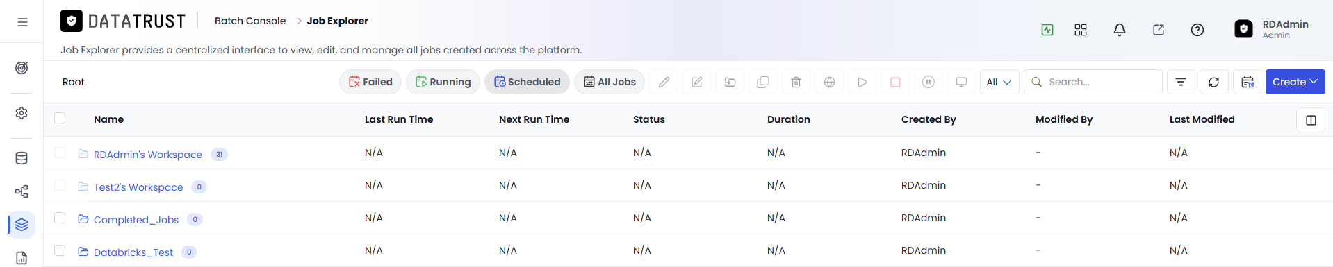 Scheduled Tab