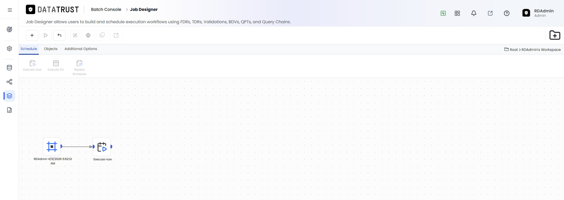 Drag and Drop Execute Now Widget