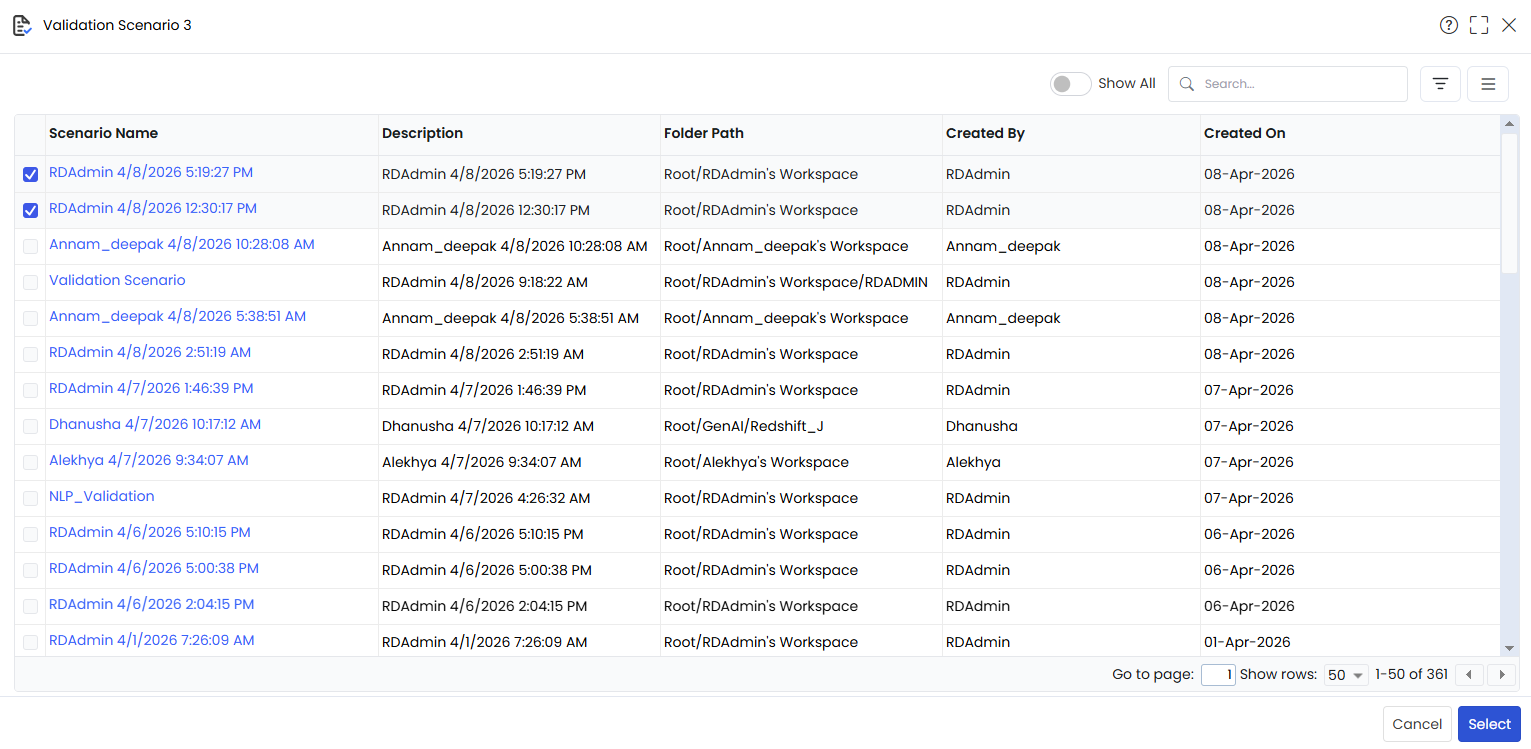 Select Validations and Save