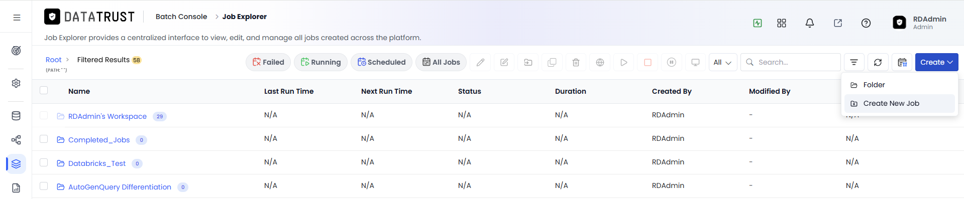 Create Job Page