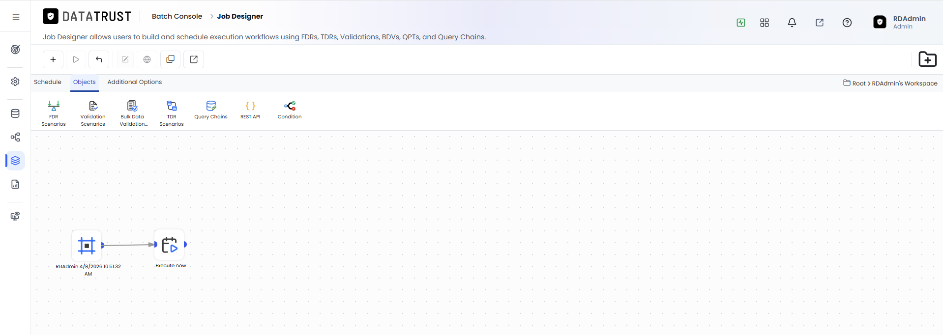 Drag and Drop Execute Now Widget