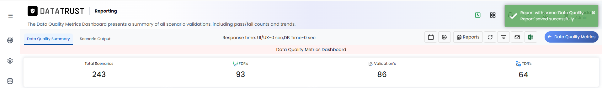 Report Saved — Success Notification