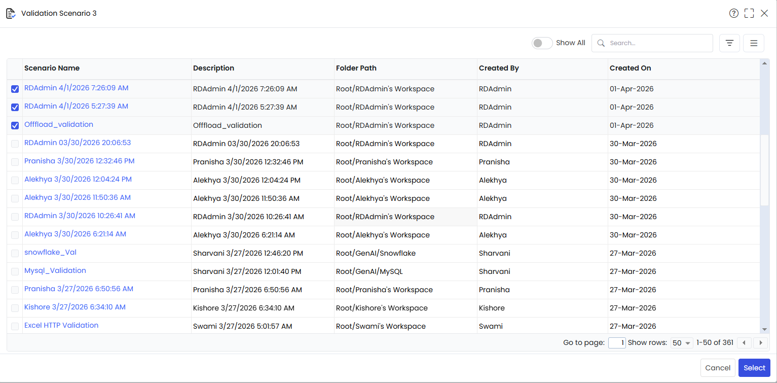 Select Validations