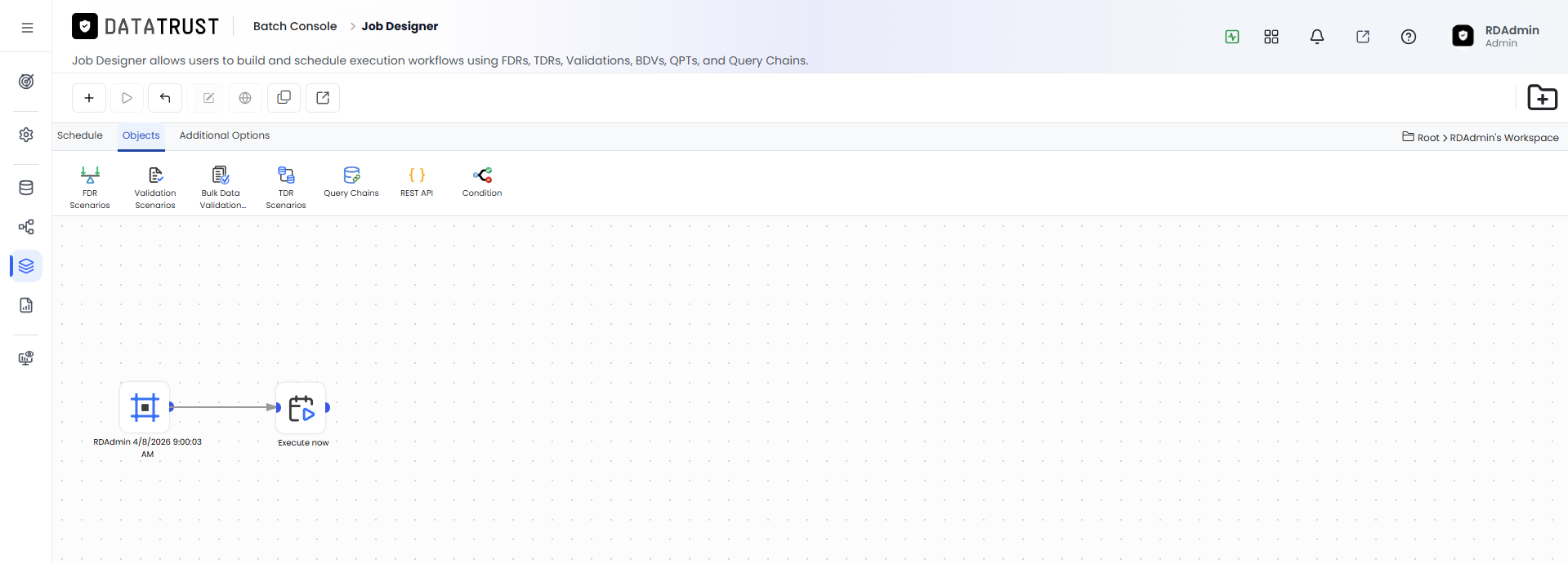 Drag and Drop Execute Now Widget