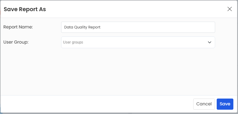 Save Report As Dialog