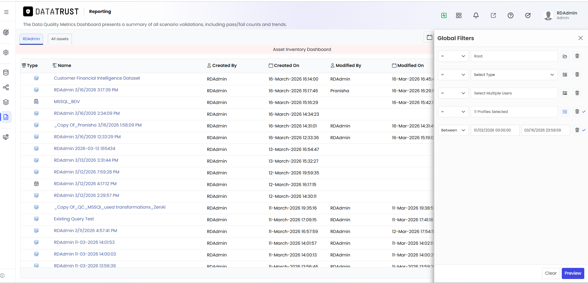 Preview Filter Results