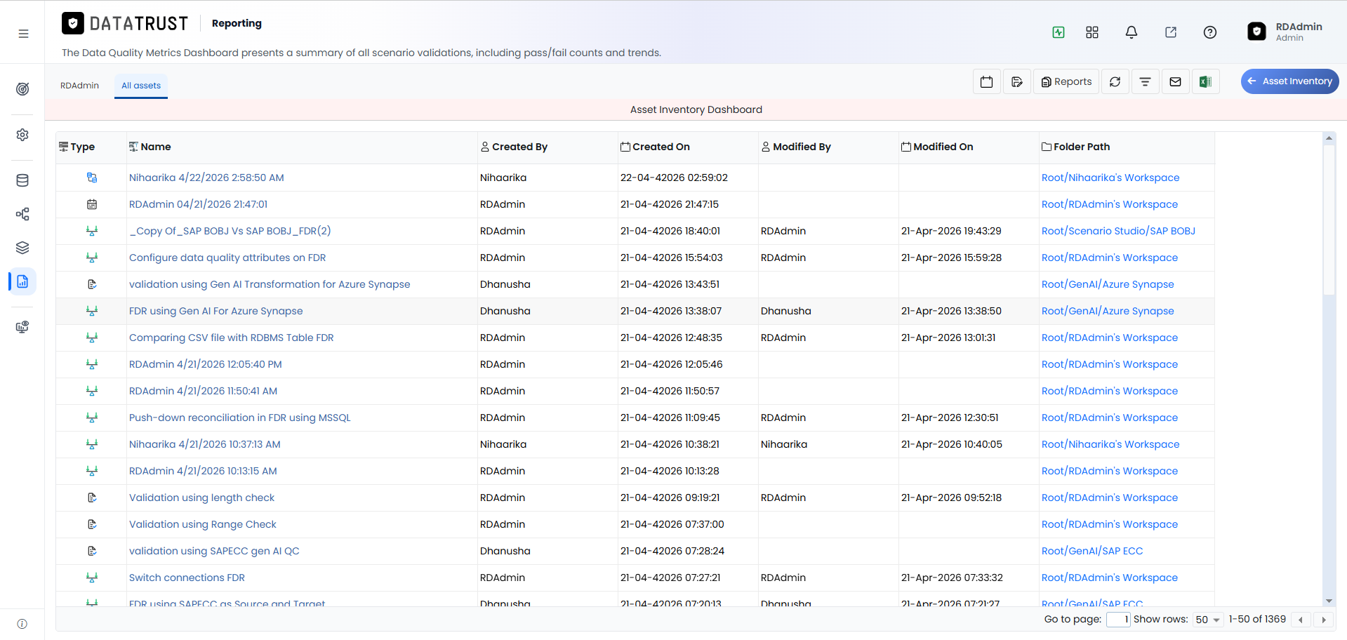 All Assets — Remove Packet Filter