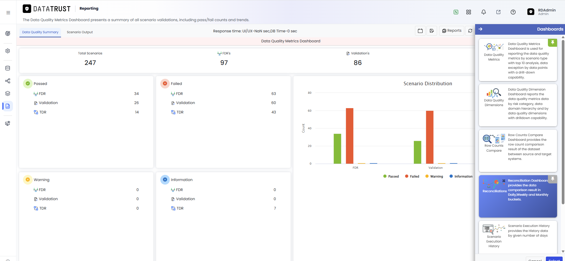Reconciliation Dashboard — Select Button