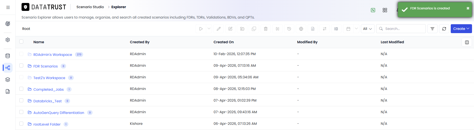 Folder Created — Confirmation Message