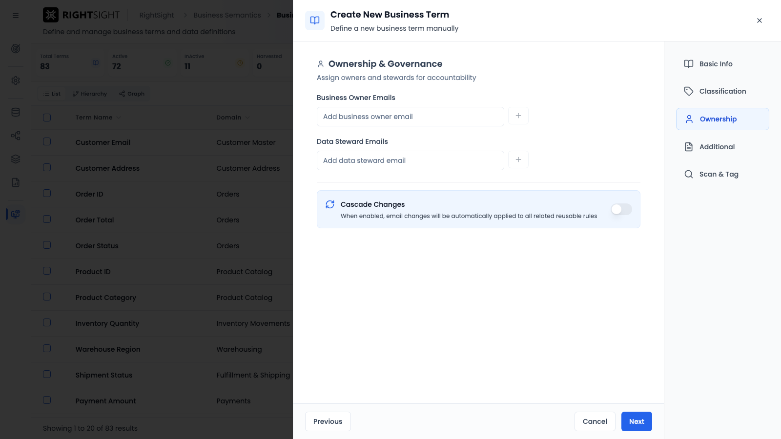 Ownership tab