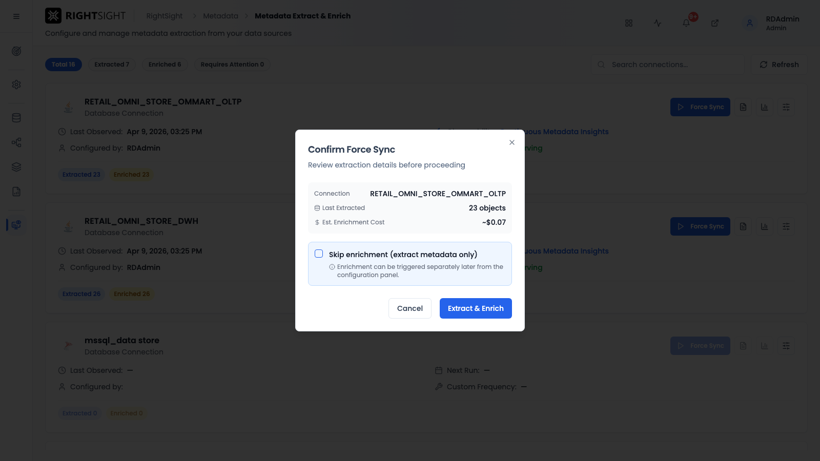 Force Sync confirmation