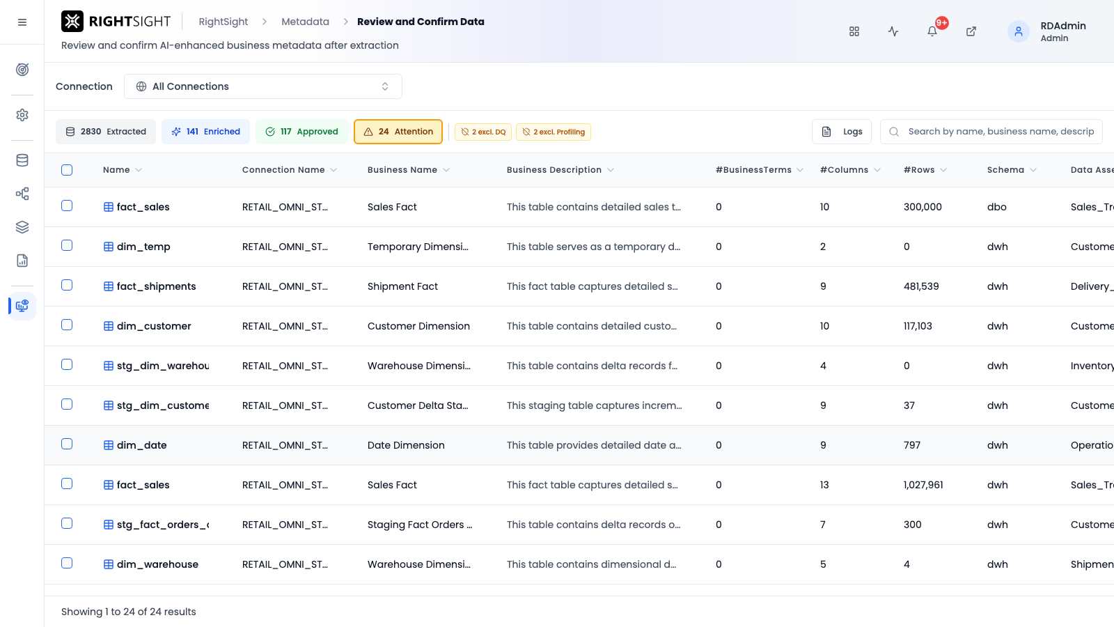 Connection selector dropdown