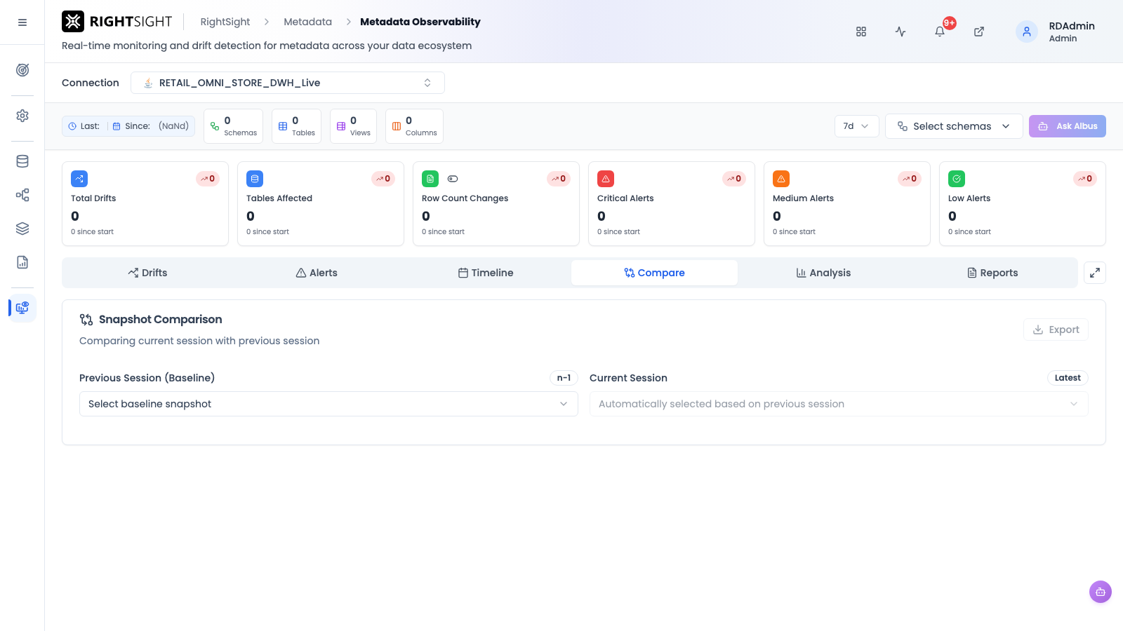 Compare tab