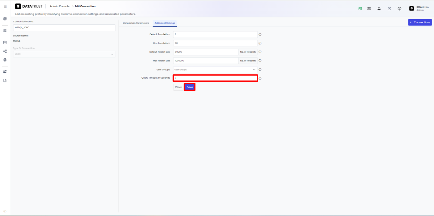Setting Query Timeout In Seconds to 1 and saving to stop queries exceeding this limit.