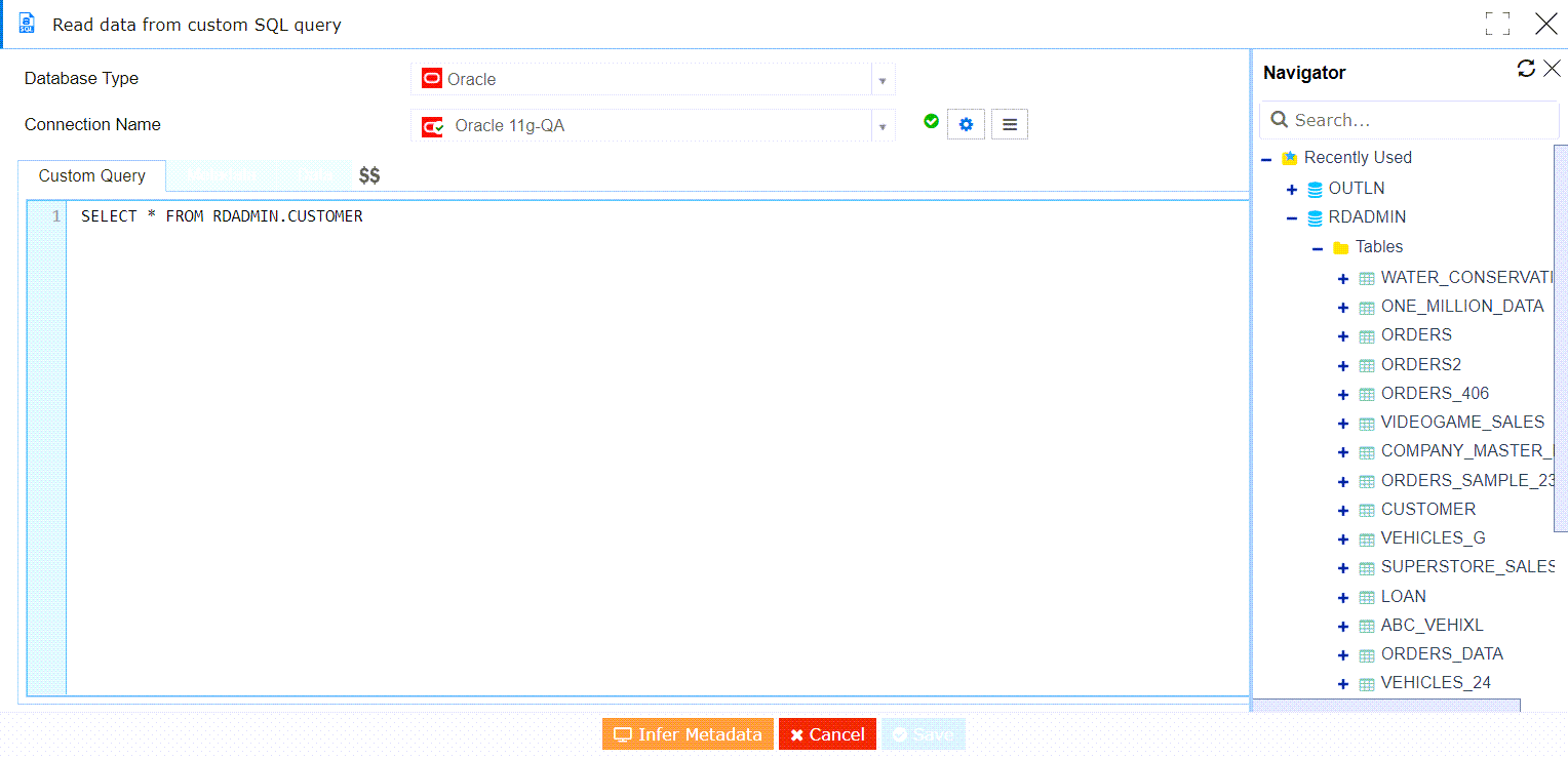 Snapshot data from Custom SQL Query Results – RightData